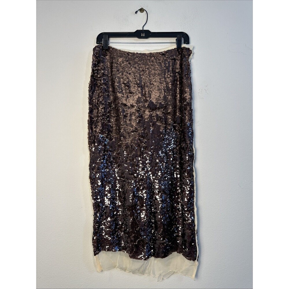 NWT Zara Collection Sequins Chiffon Skirt Sz L Limited  Edition Blogger Favorite